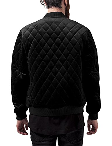 Urban Classics Diamond Quilt Velvet Jacket Chaqueta, Negro (Black 7), S para Hombre