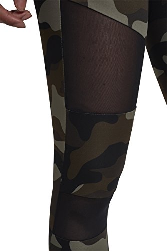 Urban Classics, Ladies Camo Tech Mesh Leggings, con Malla Transparente, Material Opaco - Pantalones Deportivos, Color: camo/negro, Tallas: M