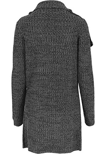 Urban Classics Mantel Knitted Long Cape Abrigo, Negro (Charcoal), X-Small (Talla del Fabricante: X-Small) para Mujer