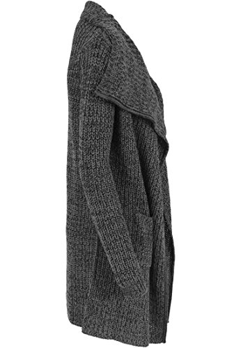 Urban Classics Mantel Knitted Long Cape Abrigo, Negro (Charcoal), X-Small (Talla del Fabricante: X-Small) para Mujer