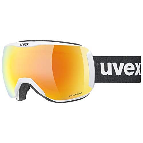 uvex downhill 2100 CV Gafas de esquí, Adultos unisex, white mat/orange-green, one size