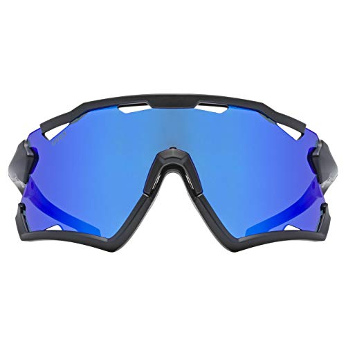 uvex Sportstyle 228 Gafas de Deporte, Adultos Unisex, Black Mat/Mirror Blue, One Size