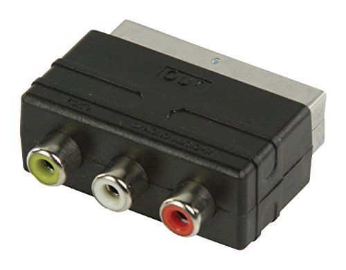 Valueline VLVP31901B Adaptador de Cable SCART 3 x RCA Negro - Adaptador para Cable (SCART, 3 x RCA, Male Connector/Female Connector, Negro)