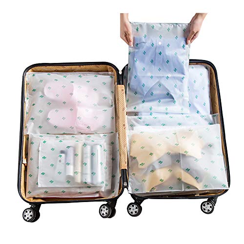 Vankra - 10 bolsas de viaje impermeables de plástico, transparentes, esmeriladas con cierre, bolsas de almacenamiento para ropa, Number 1