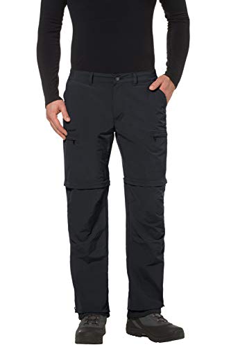 VAUDE Men's Farley ZO IV – Pantalón desmontable de senderismo para hombre – color negro, talla 48