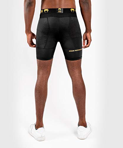 Venum G-Fit Pantalones Cortos De Compresión, Hombre, Negro/Dorado, S