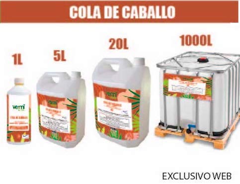 VERMIORGANIC Fungicida Bioestimulante Cola de Caballo Ecológico, 5L. Preventivo y curativo de Las Enfermedades fúngicas.
