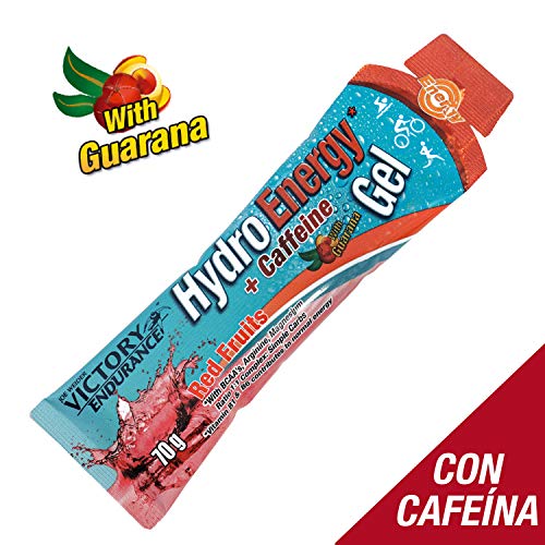 Victory Endurance Hydro Energy Gel Caffeine Red Fruit 70g.Textura Más Líquida. 42 mg de Cafeína por Gel
