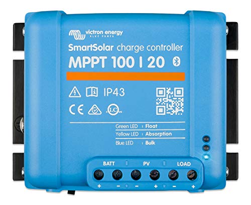 Victron Energy SmartSolar MPPT Charge Controller 100/20-48 12 V 24 V 48 V 20 A Solar Charge Controller Bluetooth integrado SCC110020160R