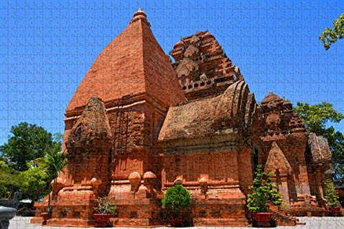 Vietnam Po Nagar Cham Towers Nha Trang Rompecabezas para adultos Regalo de viaje de madera Recuerdo, 1000 piezas 75 × 50cm