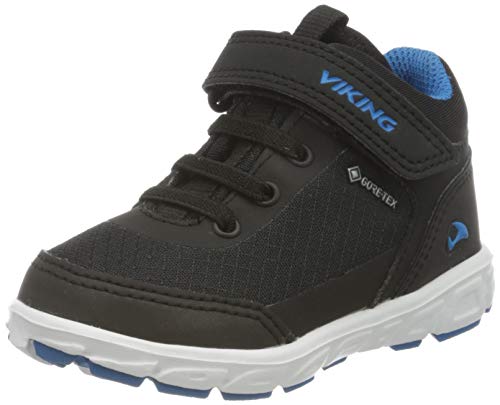 viking Spectrum R Mid GTX-Caña de Pescar, Zapatillas para Caminar Unisex niños, Negro Y Azul 235, 28 EU