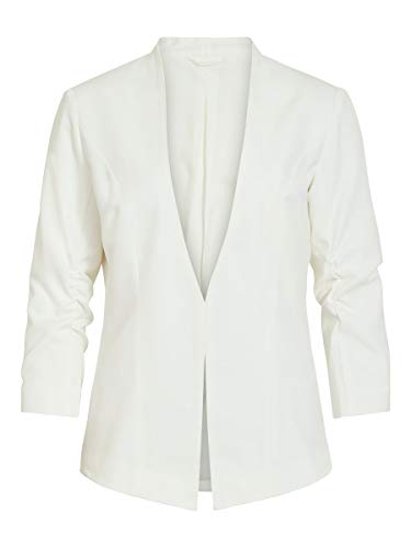 VILA CLOTHES VIHER 3/4 NEW BLAZER-NOOS, Chaqueta de traje Mujer, Blanco (Snow White), 40 (Talla del fabricante: Large)