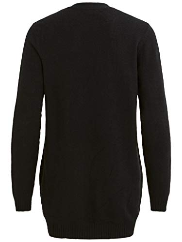 Vila Clothes Viril L/s Open Knit Cardigan-Noos Chaqueta Punto, Negro (Black), 40 (Talla del Fabricante: Large) para Mujer
