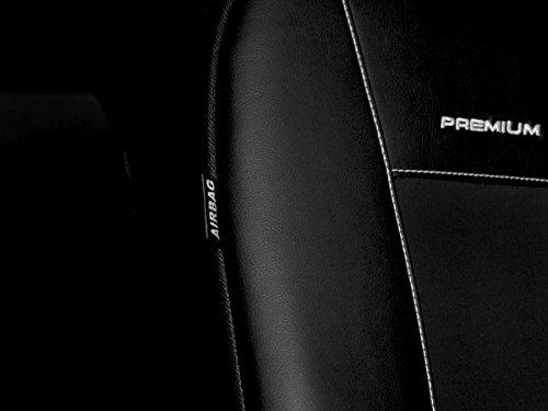 Volkswagen Fundas de asiento T6 a medida, ajuste perfecto, fundas protectoras de asiento de terciopelo + acolchado de punto, decoración para coche (Premium 9), color negro