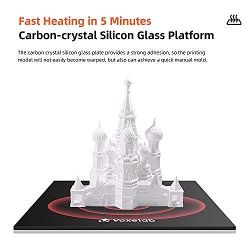 Voxelab Impresora 3D Aquila con Plataforma de Vidrio de Silicio y Cristal de Carbono, Fuente Totalmente Abierta, Función de Reanudación de Impresión, Volumen de Construcción 8.66x8.66x9.84