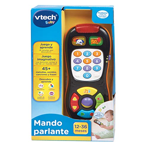 VTech - Mando parlante, Juguete bebé +6 meses, mando a distancia electrónico, enseña colores, números, formas, contrarios y vocabulario, juego imaginativo, multicolor (80-150322)