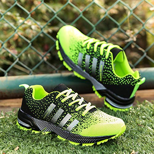 Wealsex Zapatos para Correr En Montaña Asfalto Aire Libre Deportes Zapatillas De Running para Hombre (42, Verde)