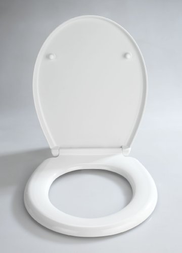 WENKO Tapa de WC Bilbao - dispositivo automático de descenso, Duroplast, 35 x 43.5 cm, Blanco