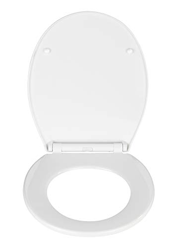 WENKO Tapa de WC Kos blanco - dispositivo automático de descenso, Thermoplast, 37 x 44 cm, Blanco
