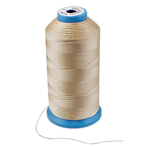 WheateFull - Hilo de coser de nailon fuerte para exteriores, asientos de cuero, bolsos, zapatos, lona, tapicería y máquina de coser beige
