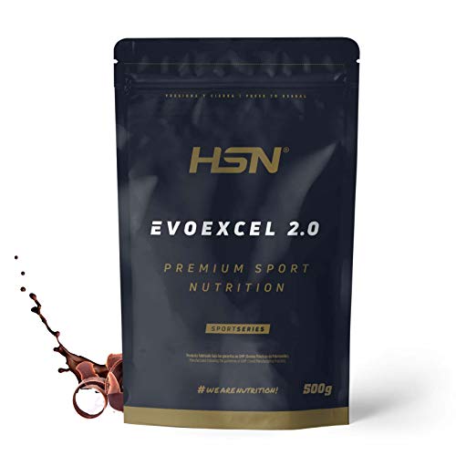 Whey Protein Isolate + Concentrate de HSN Evoexcel 2.0 | Sabor Chocolate 500 gr = 17 Tomas por Envase | Batido Proteínas Suero de Leche con DigeZyme® LactoSpore® y Calostro
