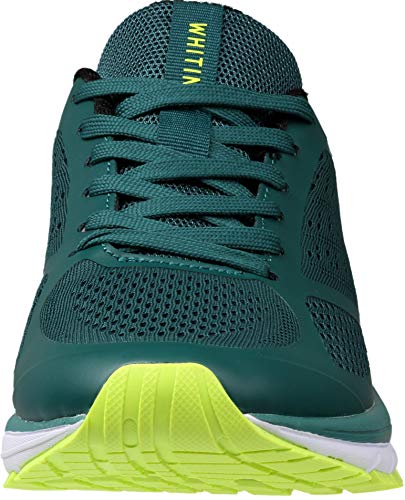 WHITIN Zapatillas de Deporte Hombre Zapatos para Correr Calzado Deportivo Zapatillas de Running Sneaker Transpirable Gimnasio Bambas Ligero Tenis Verde Negro 45