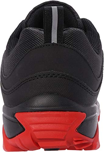 WHITIN Zapatos de Seguridad Hombres Zapatillas de Trabajo con Punta de Acero Ultra Liviano Reflectivo Anti-Deslizante Transpirable Zapatos de Industriay Construcción Negro Rojo 41 EU