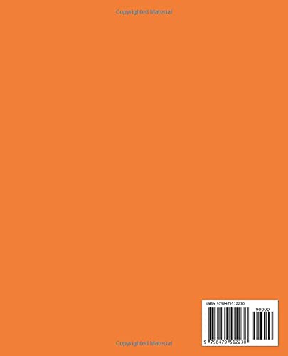 Wide Ruled College Composition Notebook Journal, 100 Sheet/200 pages, 7.5x9.25in in Solid Pastel Assorted Colors: Evening Sun Orange: Comp Book, Bright white Paper, Elegant Simple cover