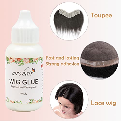 Wig Hair Glue, Pegamento de Peluca Frontal, Pega para Pelucas, Pegamento Pelucas Resistente al Agua, Pegamento para Pelucas y Extensiones 40ml Transparente 1.3OZ