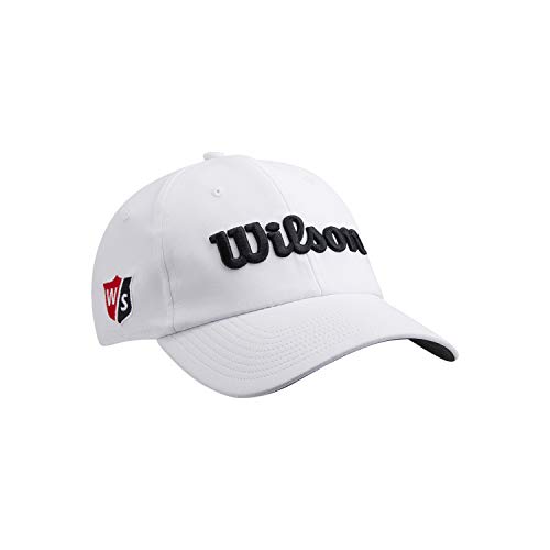 Wilson Niños Gorra de golf, PRO TOUR J, Poliéster, Blanco/Negro, Talla Niños/Jóvenes, WGH7000151