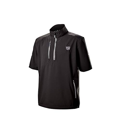Wilson Staff Hombre Camiseta de golf impermeable, STAFF MODEL RAIN TOP, Poliéster, Negro, Talla L, WGA700714LG