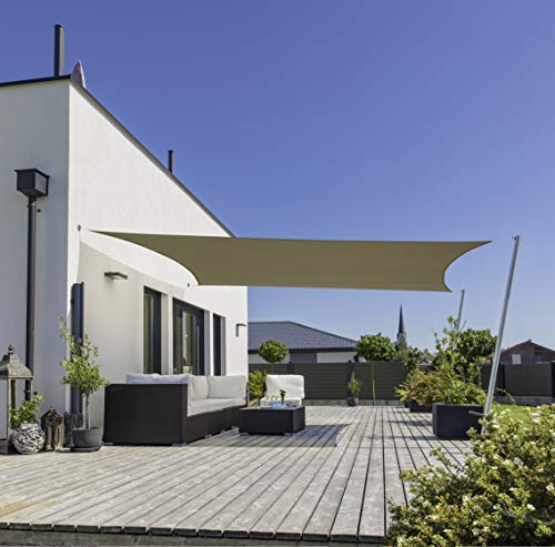 Windhager Segel 10742 Cannes-Toldo Rectangular (3 x 4 m, protección Solar para jardín y terraza, Resistente a los Rayos UV y a la Intemperie), Color marrón, Pardo