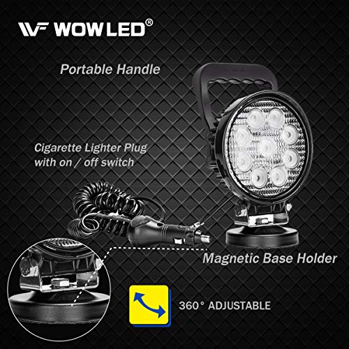wowled portátil 27 W LED luz de trabajo foco Base magnética Truck Car Home camping Lámpara Luz 12 V 24 V