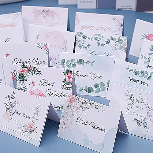 WYAN Paquete de 30 tarjetas de agradecimiento con sobres, tarjetas de felicitación de acuarela de 6 colores para bodas, profesores, cumpleaños, baby shower, día del padre, día de la madre