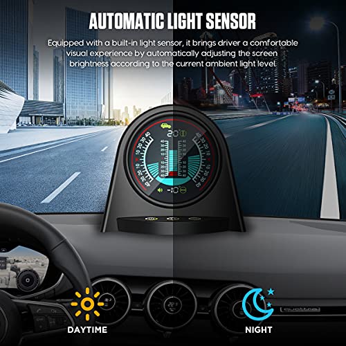 X94 - Medidor digital de inclinación para coche, accesorio para todoterreno, alarma de seguridad, 4 x 4