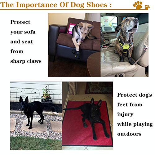 XSY&G Botas para perros, impermeables, para perros, con suela antideslizante reflectante y antideslizante, zapatos para perros de tamaño mediano a grande, tamaño 4 unidades