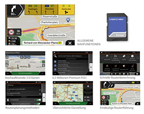Xzent X-MAP27-MH3: Tarjeta Micro SD con navegación móvil para XZENT X-427 y X-F270, mapas de Europa, camping P.O.I. paquete de 3 años de actualizaciones de mapas gratuitas