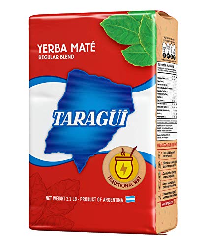 Yerba Mate (Hierba Mate) con palo Taragüi Original 1 kg. Bebida energética con excelentes propiedades nutricionales. Paquete de 1 kilo.