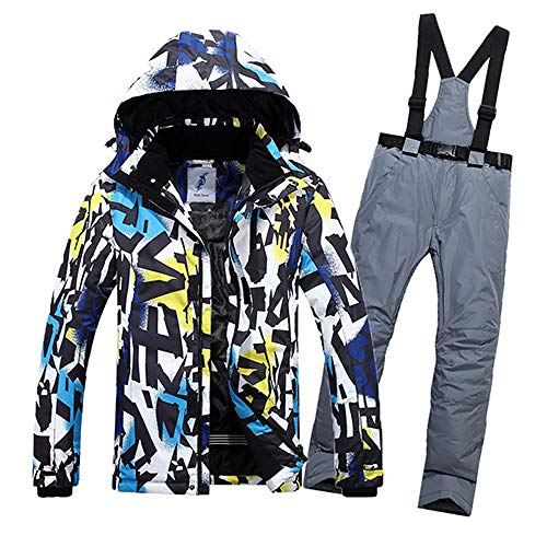 YHWW Traje de esquí Winter Ski Suit Men Snow Skiing Male Clothes Set Outdoor Thermal Waterproof Jacket For Men Ski Suit Set Men Snowboard Jacket,Color 02,L
