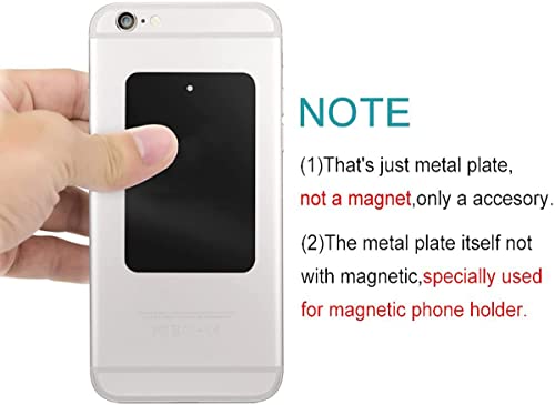 Yianerm 3M Adhesivo 4 Paquetes de Placa de Metal Delgada para Soporte magnético para teléfono de Coche (2 Redondo y 2 rectangulares)