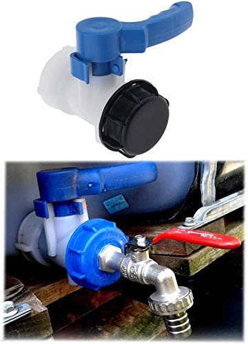 Yikko Adaptador universal para depósito de agua IBC, depósito IBC, recipiente contenedor contenedor de salida, válvula reguladora, grifo de depósito IBC de 62 mm DN40