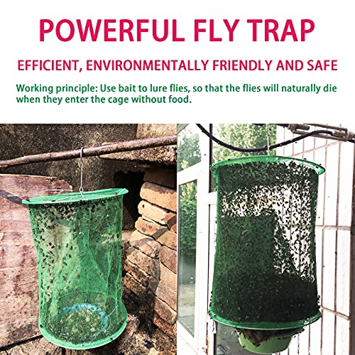 Yisscen 2 Piezas Trampa de la Mosca del Rancho, Fly Trap Insectos Plegable Ranch Fly Trap Reutilizable, Trampa para Moscas Al Aire Libre para Parques, Granjas, Plantas de procesamiento de Alimentos