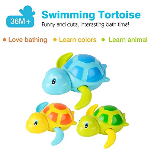 Yojoloin Bebé Baño de baño bañera de baño Juguete,Baby Bathing Clockwork Turtle El Pato Swimming Tub Pool Juguete para niños pequeños Boys Girls(5 Piezas)