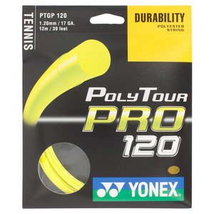 YONEX Saitenset Poly Tour Pro - Cordaje de Raqueta de Tenis, Color Amarillo, Talla 12 m
