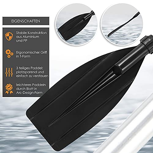 Your's Bath Remo doble para kayak, remo doble de aluminio, canoa, para kayak, bote hinchable, bote de remo