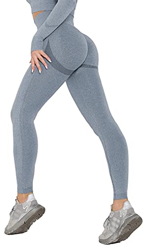 Yutdeng Leggins Deportivos Mujer Push up Mallas Pantalones Cintura Alta Yoga de Punto Sin Costuras Leggings Pantalón Moda para Fitness Running Deporte Elásticos y Transpirables