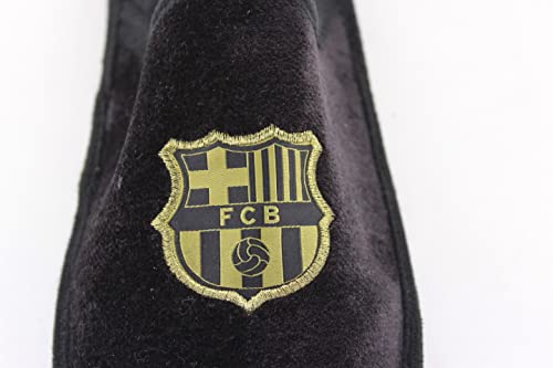 Zapatillas Casa FC Barcelona para Hombre y niño Color: Negro Talla: 45 - Equipo futbol Escudo Barça con licencia oficial. Fabricadas por Marpen.
