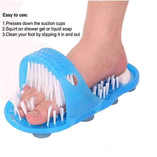 Zapatillas de baño para masaje de pies, limpiador de pies para baño, cepillo de ducha para pies, zapatillas para limpiar los pies, masajeador depurador, herramienta de masaje de pies para melena