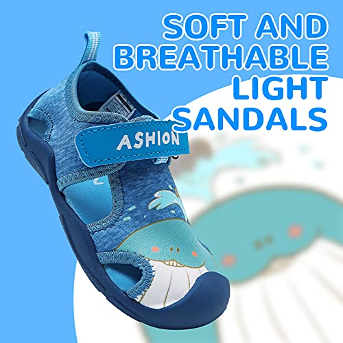 Zapatillas de Playa Piscina Natación Verano Zapatos de Agua para Niños Sandalias Cerrada de Secado Rápido,G Azul,24 EU