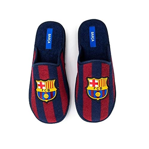 Zapatillas FC Barcelona Rizo Bicolor Cerradas Zapatillas de Estar por casa Hombre Invierno Otoño - 39 EU
